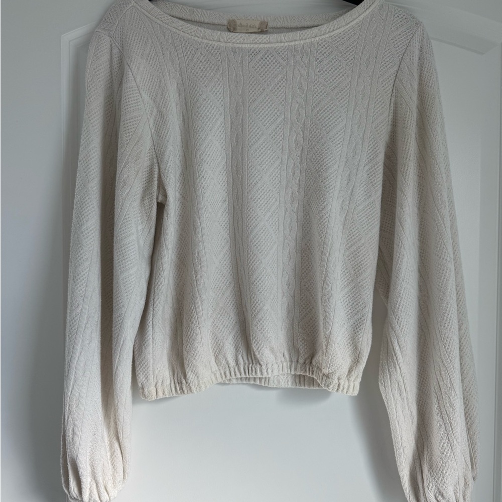 Altar'd State Cream Textured Blouse